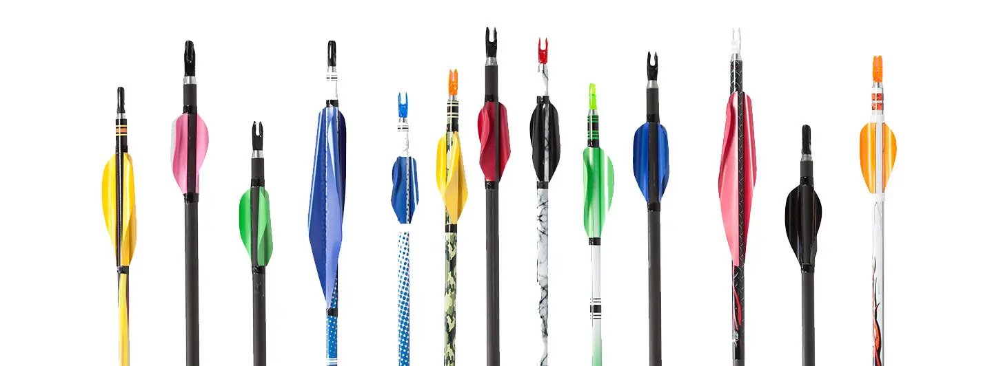 SpinWing Archery Vanes — multiple arrows with colorful vanes